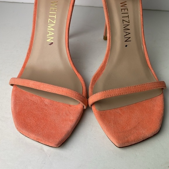 Stuart Weitzman Nudist Coral Stiletto Heels - Picture 3 of 8